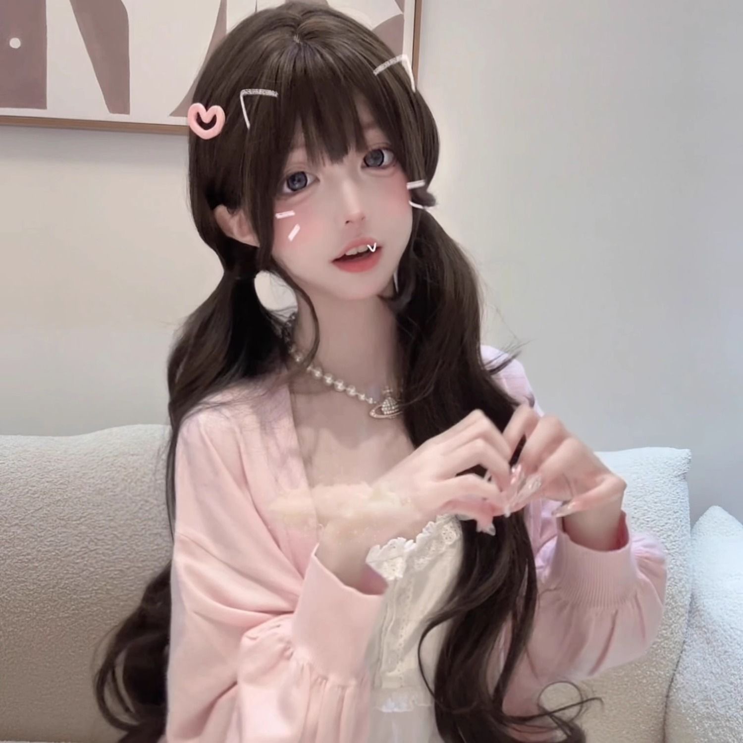 Anime Cosplay Girl Photo - Parrucca Sintetica Lunga Ondulata da 75