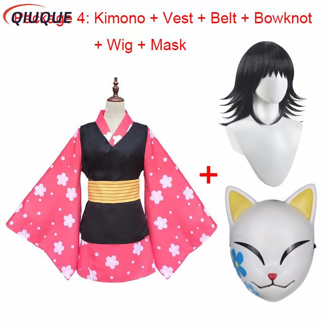 Anime Cosplay With Mask - Makomo Costume Cosplay Kimono Uniforme Maschera