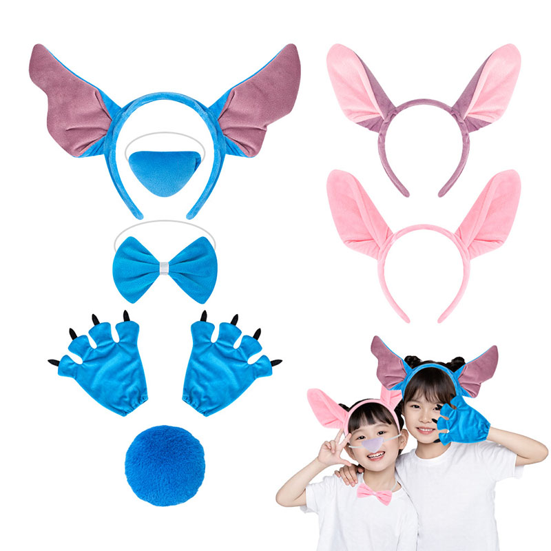 Cosplay Anime Pink Hair - Fascia per capelli Stitttches Angel multifunzionale,