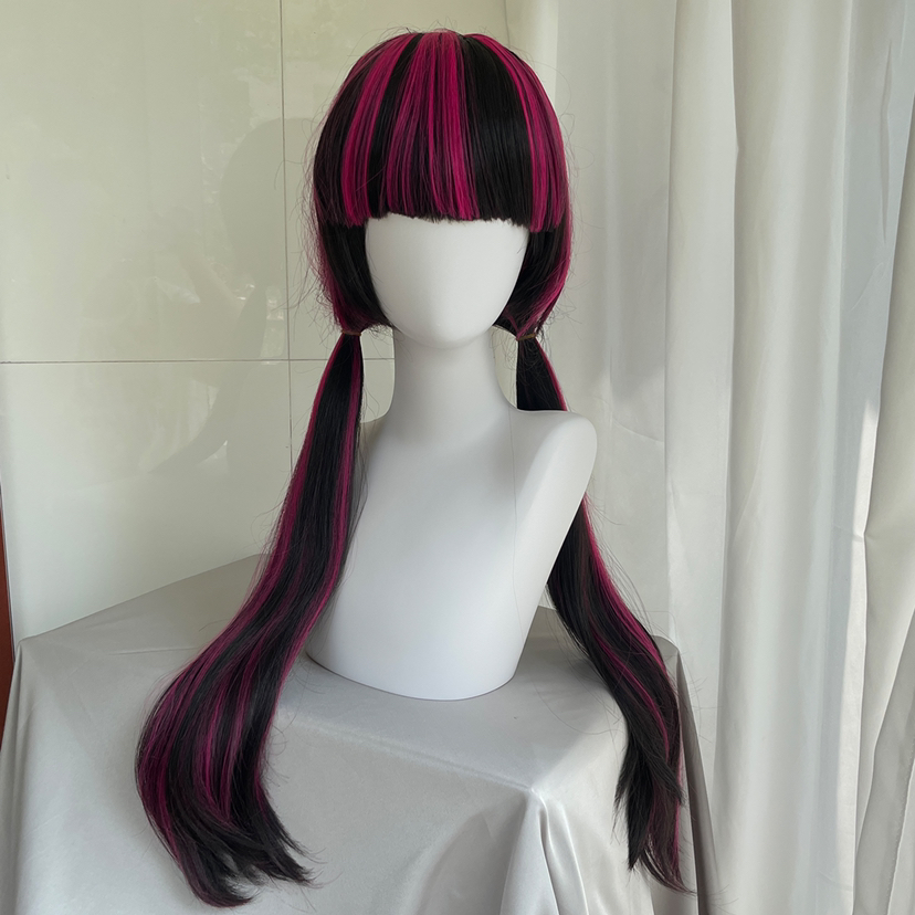 Cosplay Anime Pink Hair - Parrucca Cosplay Draculaura di Alta Qualità,