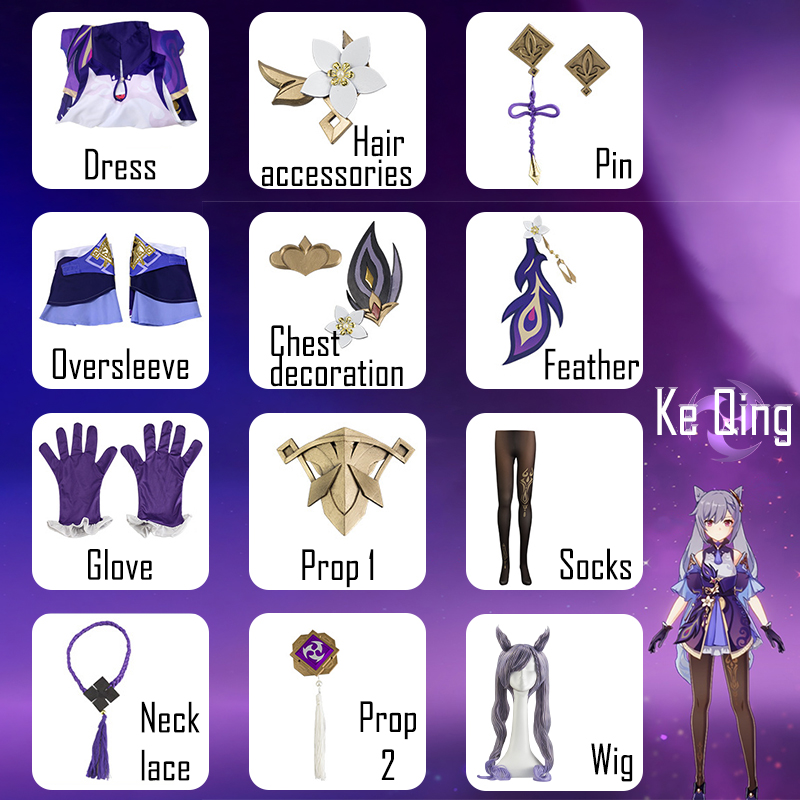 Costume Cosplay di Keqing da G - Anime Cosplay In Chinese recensione e prezzo